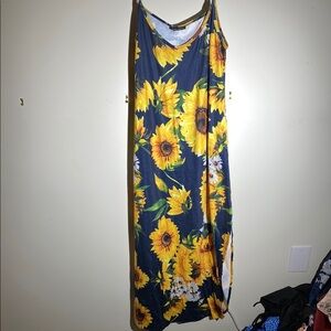 Floral Maxi Dress with Sunflower Print